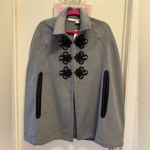 New York & Company Gray Cape with Black Embellishments